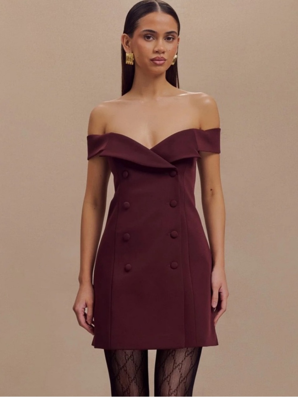 MESHKI - Brand New Off-Shoulder Burgundy Dress